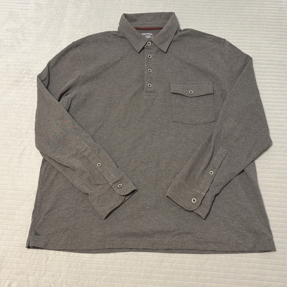 UNTUCKit Matthieu Heavyweight‎ Long-Sleeve Polo Shirt gray Regular Fit Mens XL